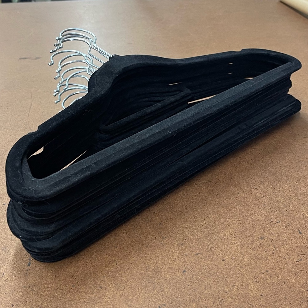Set of 18 Black Velvet Hangers
